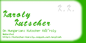 karoly kutscher business card